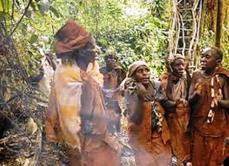 the batwa  people in bwind living along the gorillas