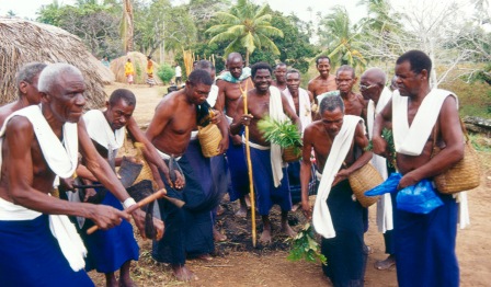 Giriama Traditional dancer at The Ngomongo Villages in Mombasa;