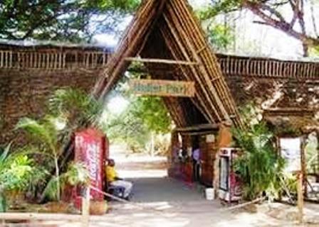 The entrance to Haller Wildlife Park in Mombasa Kenya