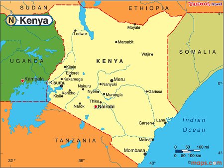 the map of kenya and its neighbour country