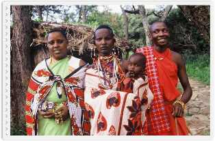 The family of the Masai people of Kenya