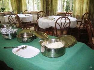 the table  for guests for lunch and afternoon tea on Kiambethu Tea Estate