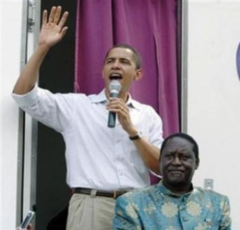 Obama and Raila Odinga , The Most Prominent Descendants of Luo Community in Kenya